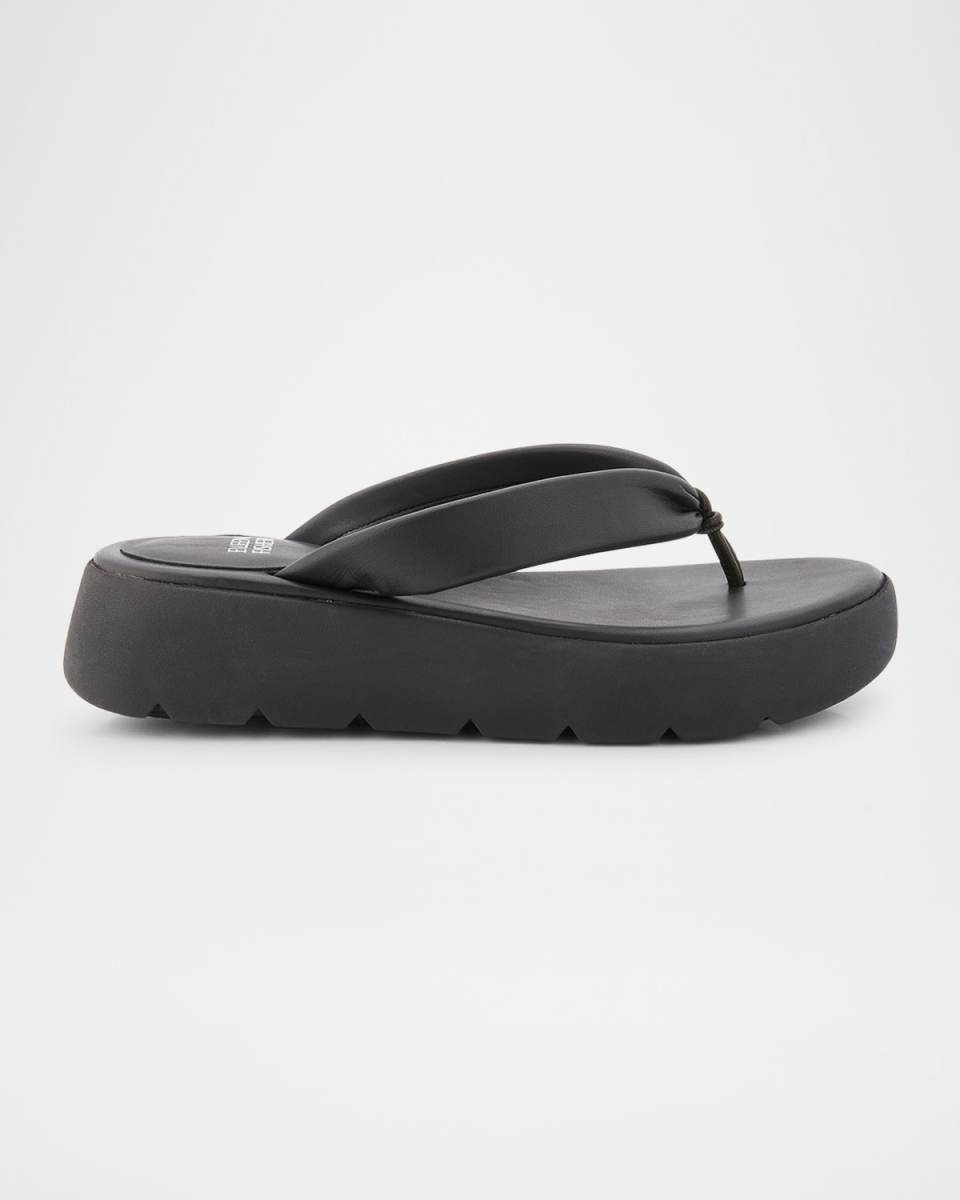 Padded Leather Thong Sandals